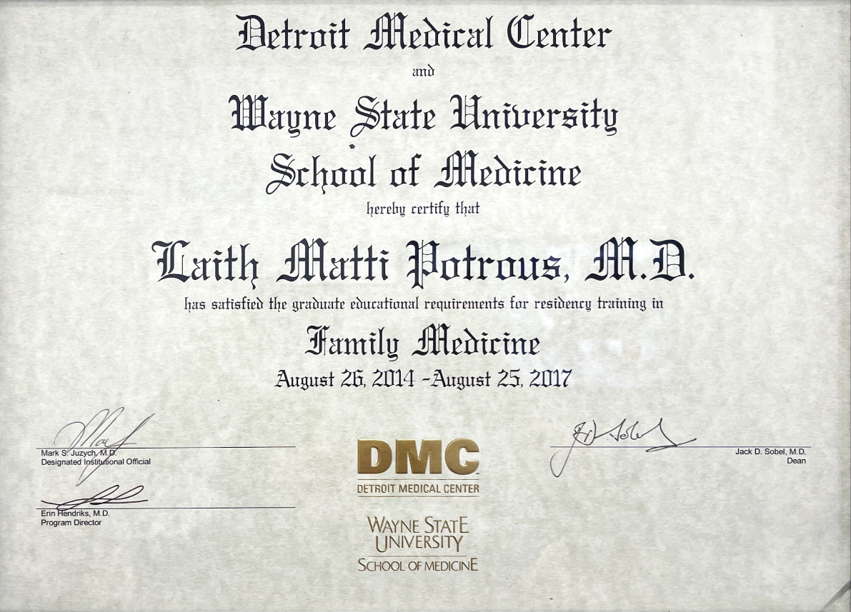 Medical School Certificate